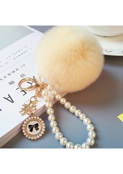 Açık Pembe Tarzı Sevimli Tavşan Kürk Top Şekilli Boncuklu Bileklik Anahtarlık Araba Anahtar Halkası Çanta Süsü Dekorasyonu (Yurt Dışından) fiyatları