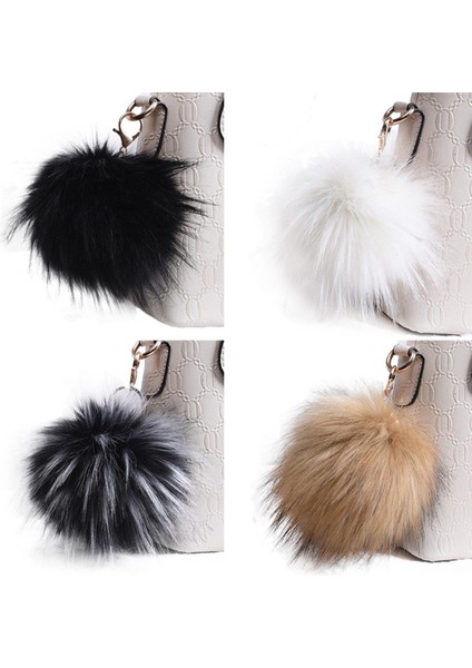 Camgöbeği Stili 16 Cm Büyük Tüylü Kürk Ponpon Top Araba Çanta Anahtarlık Kolye Anahtarlık (Yurt Dışından) fiyatları