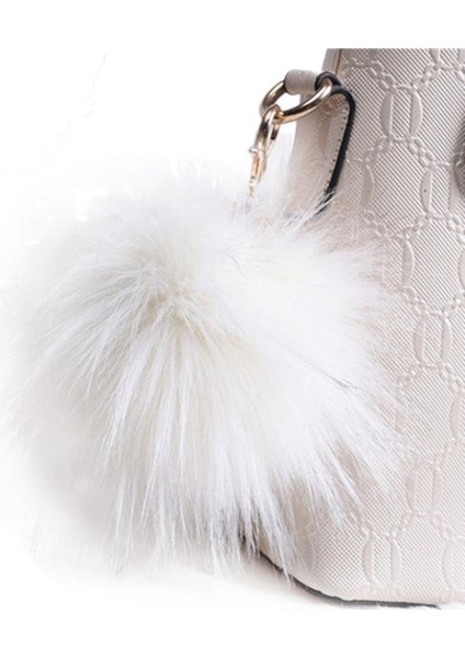 Camgöbeği Stili 16 Cm Büyük Tüylü Kürk Ponpon Top Araba Çanta Anahtarlık Kolye Anahtarlık (Yurt Dışından) fırsatları