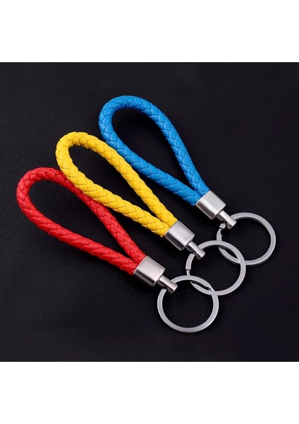 Gümüş Tarzı El Yapımı Deri Pu Bilek Halatı Örme Anahtarlık Metal Kendin Yap Aksesuar Anahtar Zinciri Örme Anahtar Tutucu Anahtar Kapağı Oto Anahtarlık Kolye (Yurt Dışından) indirimleri