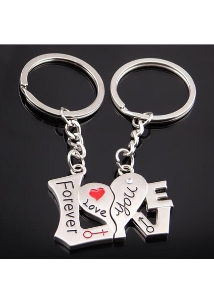 Moda Aksesuarlar Sevimli Sonsuza Kadar Seni Seviyorum Kalp Çift Anahtarlık Halka Anahtarlık Ince Anahtarlık Anahtarlık Takı Christmas Present Jewelry (Yurt Dışından) fiyatları