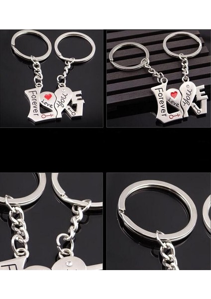 Moda Aksesuarlar Sevimli Sonsuza Kadar Seni Seviyorum Kalp Çift Anahtarlık Halka Anahtarlık Ince Anahtarlık Anahtarlık Takı Christmas Present Jewelry (Yurt Dışından) indirimleri