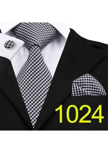 Çok Renkli Stil No.571 Boyutu Şık Tasarım Kravat Cebi Mendil Kol Düğmesi Seti - Erkekler Için 5Cm Kravat Seti (Yurt Dışından)