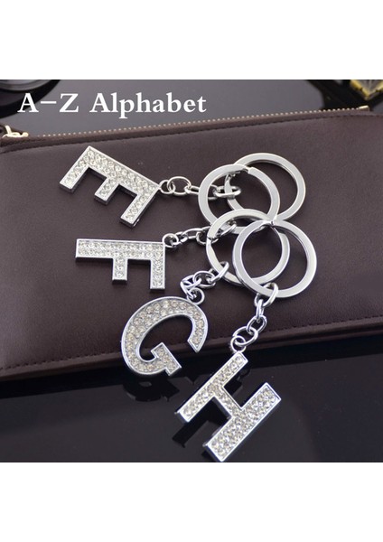 Gümüş Tarzı P Bling Kristal Taşlı Harf A-Z Alfabesi Isim Anahtarlık Anahtarlık (Yurt Dışından) modelleri