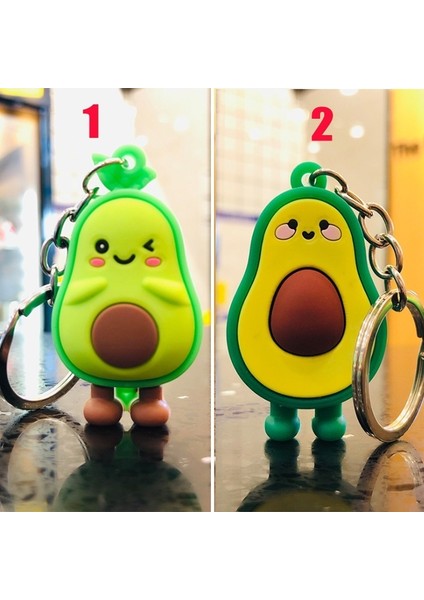 No.1 Boyutu Kauçuk Avokado Anahtarlık Çiftler Anahtarlık Halkası Vegan Yeşil Meyve Moda Araç Aksesuarları (Yurt Dışından) modelleri