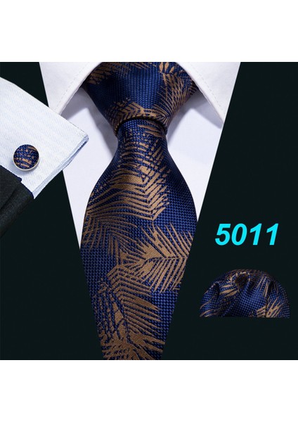 Çok Renkli Stil No.850 Boyutu Erkekler Için Mavi Ipek Kravat Cebi Kare Kol Düğmesi Tasarım 14 Parça Takım - Düğün Ve Iş Görünümü Için Şık Kravat Seti (Yurt Dışından)