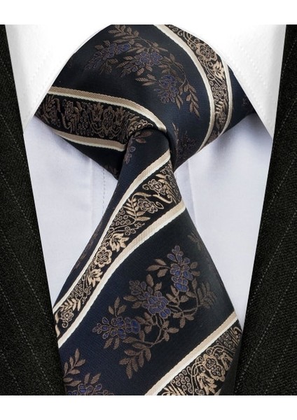 Çok Renkli Stil No.798 Beden Moda Tasarım Ipek Kravat Mendil Kol Düğmesi Seti Formal Krawatte Takım - E-Ticaret (Yurt Dışından)