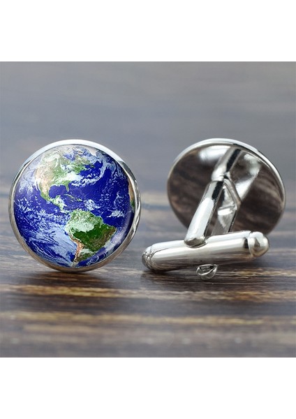 Gümüş Tarzı Toprak Erkek Kol Düğmesi Amerika Avrupa Haritası Gümüş Takı Düğün Kol Düğmeleri - Dünya Haritası Cufflinks (Yurt Dışından)