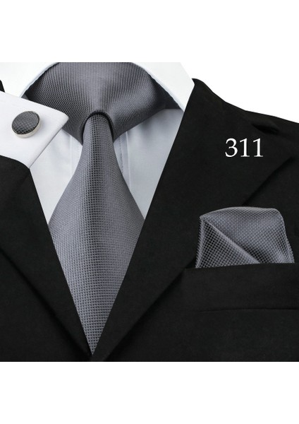 Çok Renkli Stil No.5153 Boyut Erkekler Için Tasarımcı Kravat Mendil Manşet Düğme Paisley Düz Renk Düğün Iş Kravat (Yurt Dışından)