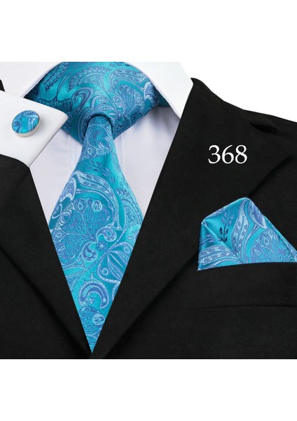 Çok Renkli Stil No.5153 Boyut Erkekler Için Tasarımcı Kravat Mendil Manşet Düğme Paisley Düz Renk Düğün Iş Kravat (Yurt Dışından)