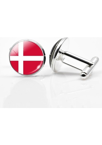 Gümüş Tarzı Denmark Coğrafi Ülke Bayrak Kol Düğmeleri Ulusal Bayrak Kol Düğmeleri Antika Vintage Ulusal Sembolik El Yapımı Takı (Yurt Dışından)