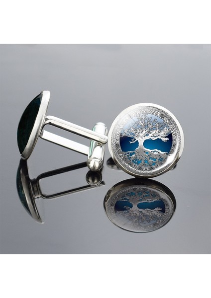 Gümüş Tarzı No.5 Boyutu Hayat Ağacı Kol Düğmeleri En Iyi Damat Kol Düğmeleri Seti Düğün Hayat Ağacı Takım Gömlek Gümüş Kol Düğmeleri Erkek Aksesuarları (Yurt Dışından) fırsatları