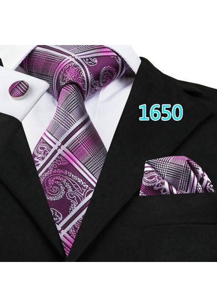 Çok Renkli Stil No.5220 Boyutu Erkekler Için Düğün Parti Iş Için Jakar Dokuma Ipek Kravat Cebi Kare Kol Düğmeleri (Yurt Dışından)