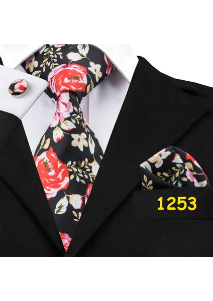 Çok Renkli Stil No.5220 Boyutu 2021 Erkekler Için Ipek Paisley Jakarlı Ipek Kravat Kol Düğmesi Mendil Seti Barry.Wang (Yurt Dışından)