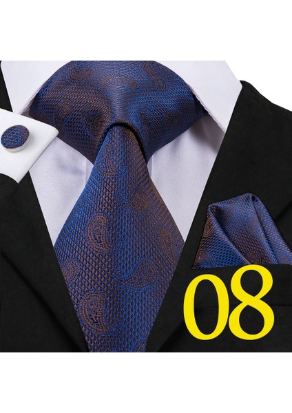 Çok Renkli Stil No.8 Boyut Düğün Partisi Için Erkek Mor Kravat+Eldiven+Manşet Ipi Takımı (Yurt Dışından)