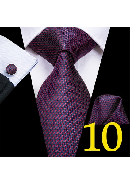 Çok Renkli Stil No.8 Boyut Düğün Partisi Için Erkek Mor Kravat+Eldiven+Manşet Ipi Takımı (Yurt Dışından)