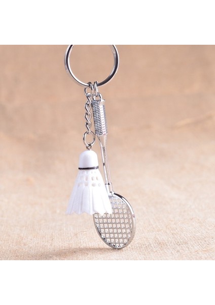 Beyaz Stil Mini Badminton Raket Anahtarlık - E-Ticaret (Yurt Dışından)