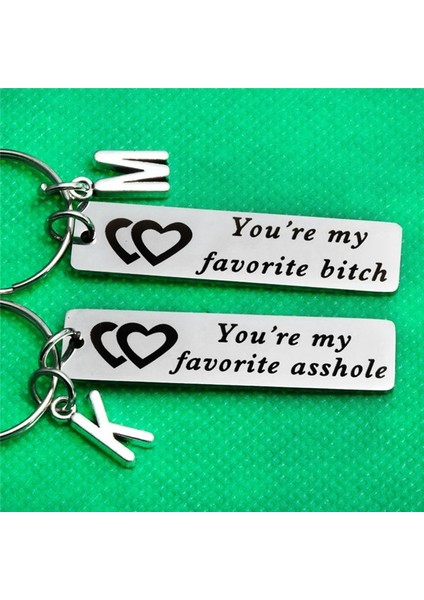 Pislik K Sen Benim Favori Orospuçocuk Çifti Paslanmaz Çelik Anahtarlık Christmas Yıl Dönümü si Sevgililer Günü si 26 Harf Seçilebilir (Yurt Dışından) fırsatları