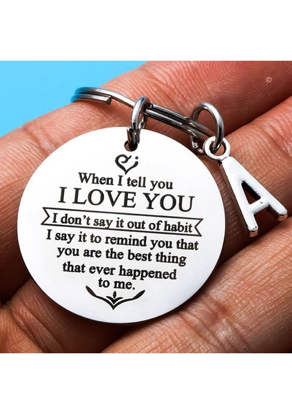 Sen Stainless Steel Çift Anahtarlık Sana Seni Sevdiğimi Söylediğimde, Alışkanlıkla Deme (Yurt Dışından) modelleri