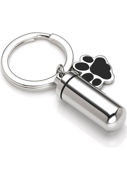 Gümüş Tarzı Anahtarlık - Silindir Pati Izi 1 Evcil Hayvan Anahtarlık Pati Baskılı Kolye Ve Silindir Anı Kül Kolye Paslanmaz Çelik Kül Takı (Yurt Dışından) fırsatları