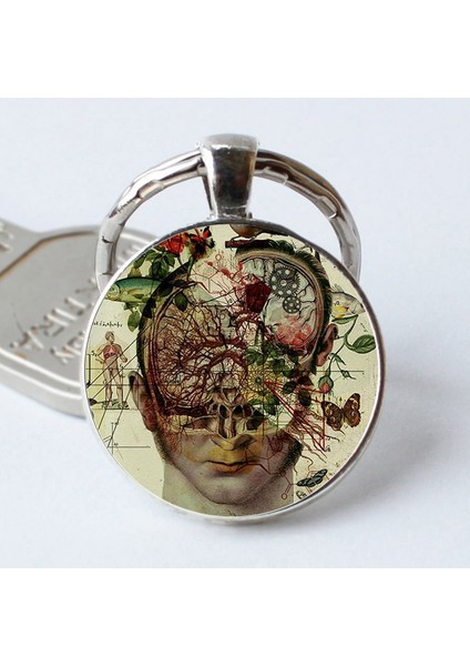No.5 Boyutu Vintage Anatomik Kalp Gazete Kolye.Anatomik Kalp Anahtarlık.Anatomik Kalp Takı.Doğum Günü si (Yurt Dışından)