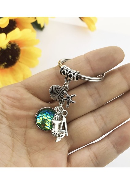 Yeşil Stil R Yeni Denizkızı Anahtarlık, Isim Başlangıç Anahtarlık, Monogram, Kişiselleştirilmiş ler, Monogram Anahtarlık, Damatlıklar si, Plaj Partisi (Yurt Dışından) fırsatları