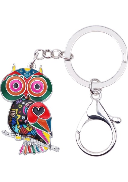 Siyah Stil Kadınlar Için Bilezik Alaşım Çiçekli Baykuş Kuş Anahtarlıklar Hayvan Anahtarlık Takı (Yurt Dışından) fırsatları