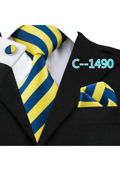Çok Renkli Stil No.5507 Boyutu Düğün Iş Görüşmesi Için Erkek Paisley Ipek Kravat Mendil Kol Düğmeleri Seti (Yurt Dışından)