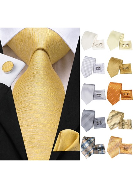 Çok Renkli Stil No.16 Boyutu Düğün Iş Için Bej Boyun Fuları Mendil Kol Düğmeleri Ipek Kravat Takımı Erkek E-Ticareti (Yurt Dışından) fiyatları