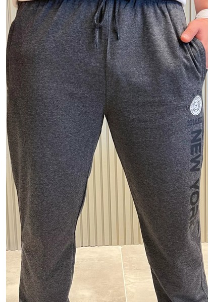 Erkek Paça Ribanalı Yazı Baskılı Jogger Eşofman Altı