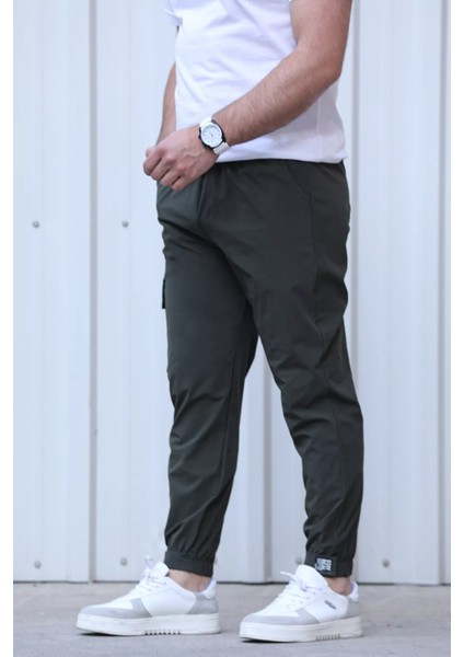 Kargo Cepli Paraşüt Slim Fit Jogger Pantolon