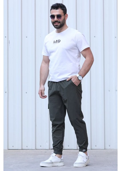 Kargo Cepli Paraşüt Slim Fit Jogger Pantolon