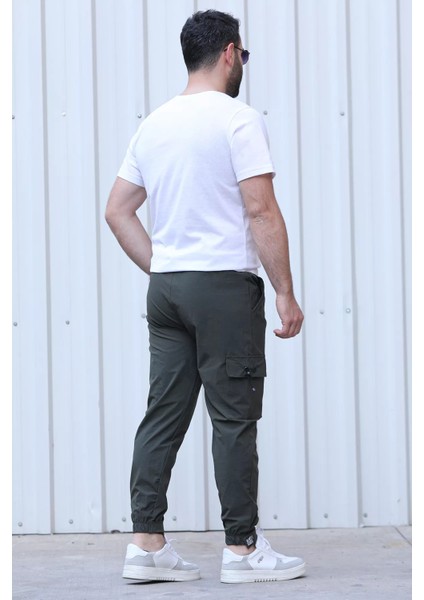 Kargo Cepli Paraşüt Slim Fit Jogger Pantolon