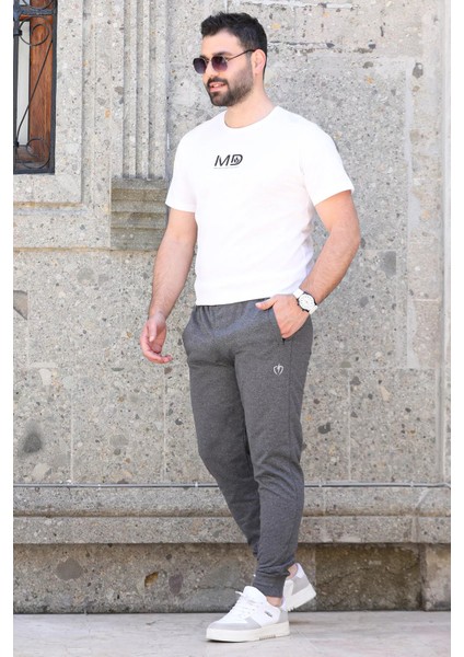 Baskılı Paça Ribanalı Jogger Erkek Eşofman Altı