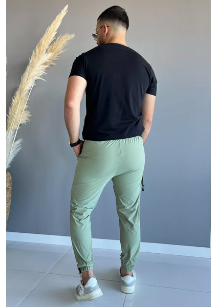 Kargo Cepli Paraşüt Slim Fit Jogger Pantolon