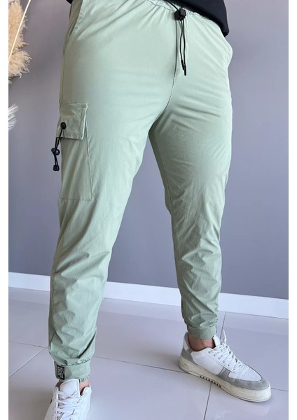 Kargo Cepli Paraşüt Slim Fit Jogger Pantolon