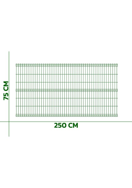 3 Adet Panel Çit Teli 75 x 250 cm 4 mm Tel Kalınlığı 55 x 150 mm Göz Aralığı indirimleri
