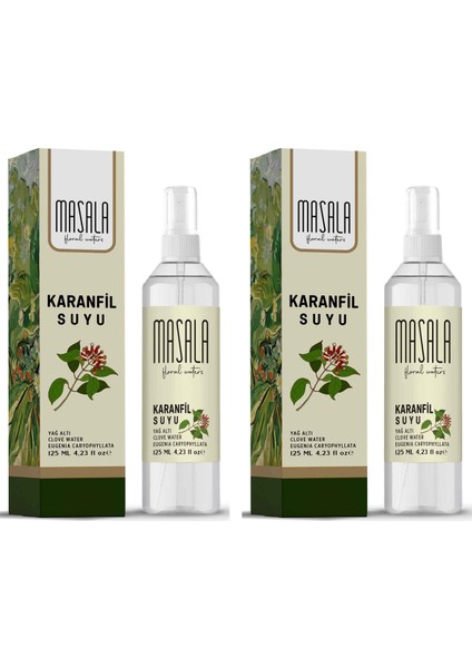 2 Adet Saf Karanfil Suyu 125 ml %100 Doğal Yağlı Hidrosol - Tonik Clove Floral Water Hydrosol Tonic