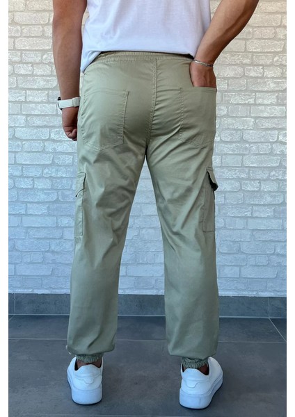 Bel Ve Paça Lastikli Kargo Cep Erkek Pantolon P-00010923