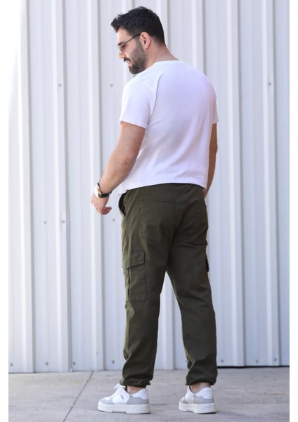 Bel Ve Paça Lastikli Kargo Cep Erkek Pantolon P-00010923