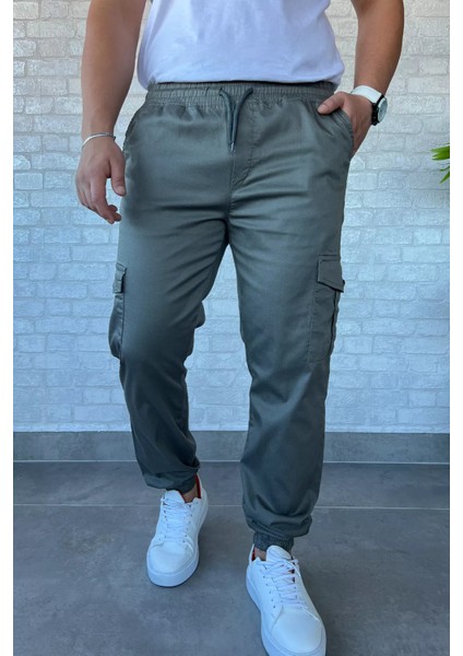 Bel Ve Paça Lastikli Kargo Cep Erkek Pantolon P-00010923
