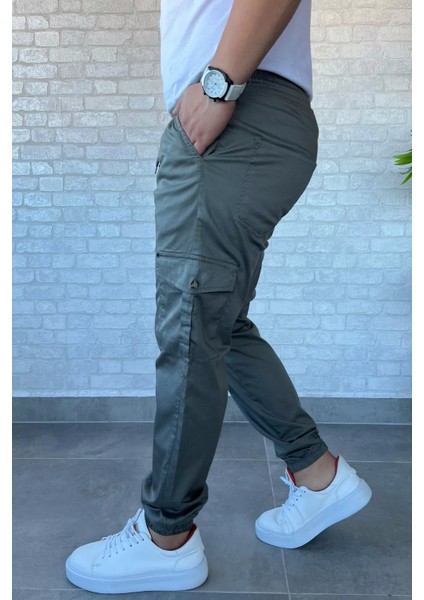 Bel Ve Paça Lastikli Kargo Cep Erkek Pantolon P-00010923
