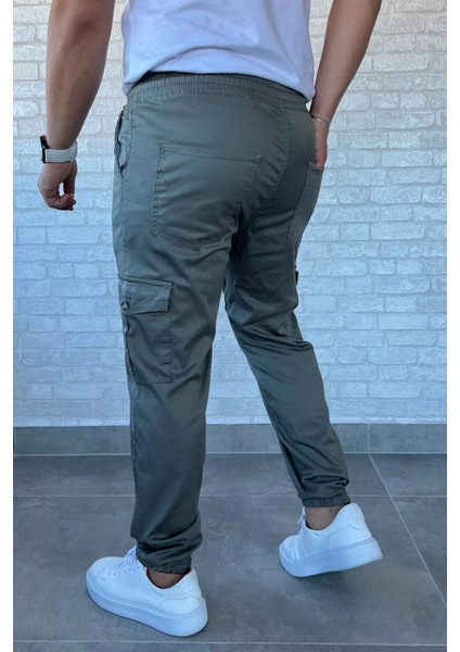 Bel Ve Paça Lastikli Kargo Cep Erkek Pantolon P-00010923