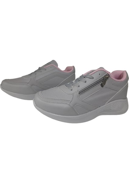 Kadın Ortopedik Günlük Bağcıklı Yandan Fermuarlı Rahat Sneaker Spor Ayakkabı fırsatları