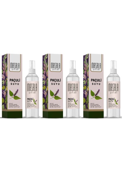 Saf 3 Adet Paçuli Suyu 125 ml %100 Doğal Yağlı Hidrosol - Tonik Clove Floral Water Hydrosol Tonic