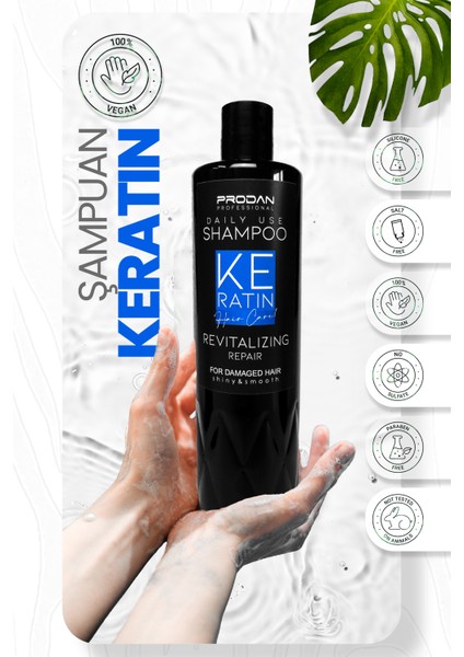 Keratin Saç Sütü & Şampuan | Parlaklık Verici 2'li Saç Bakım Seti - 400ml X2