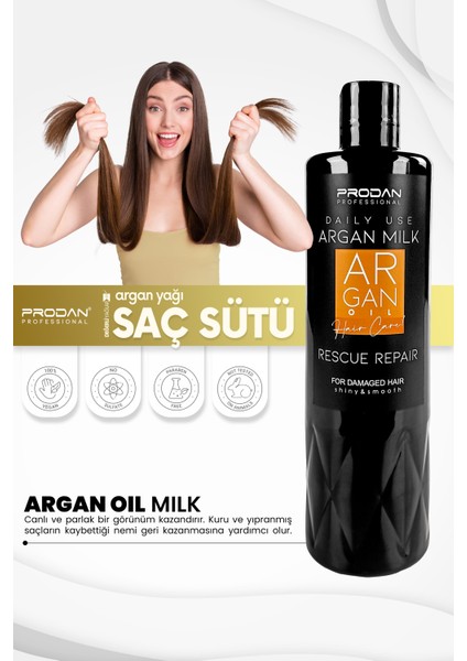 Argan Yağı Saç Sütü & Şampuan | Nemlendirici 2'li Saç Bakım Seti - 400ml X2