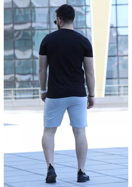 Önü Fileli Paçası Baskılı Erkek Şort modelleri