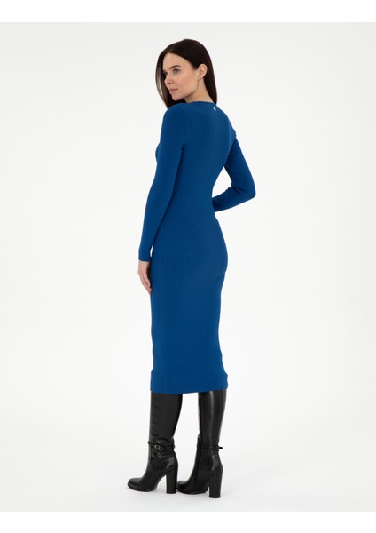 Kadın Saks Ex. Slim Fit Triko Elbise 50290598-VR045 fırsatları