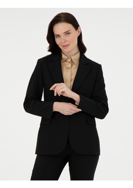Kadın Siyah Slim Fit Ceket 50290392-VR046